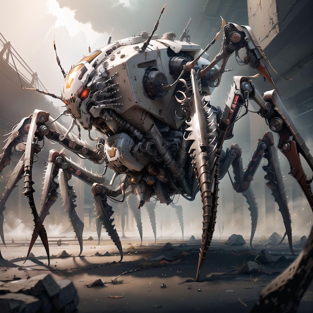 robotic monster with spider legs