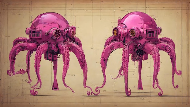 Robotic Octopus Background Very Cool