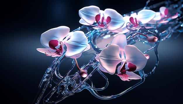 Robotic orchid futurism glowing