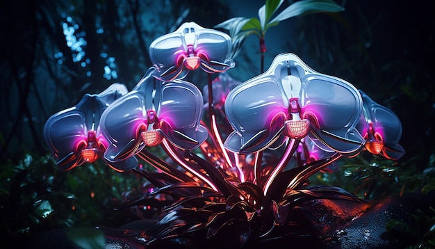 роботизированная орхидея футуризм светящаяся