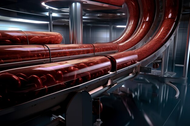 A robotic sausage making conveyor