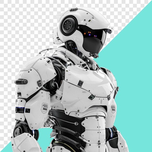 Photo robotic security guard transparent background isolated image generative ai