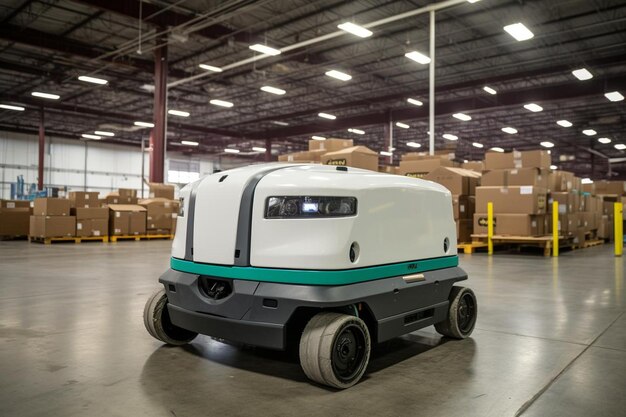 Photo robotic system mobile robots help work in the workplace servermobile robot help communication