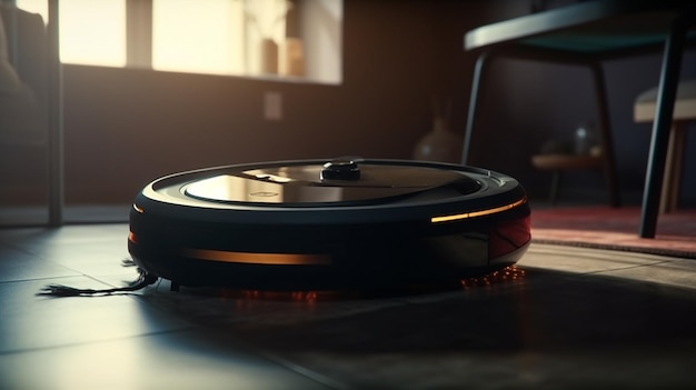 Robotic vacuum in the living room Generative Ai