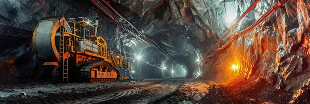 Photo robotics and ai drilling deep for ore in the technologically advanced underground mine