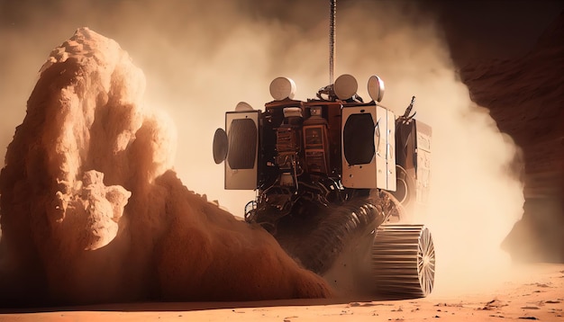 Robotreiniger op Mars AI renderen