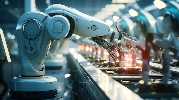 Robots are tasked with handling operations on a computer assembly line