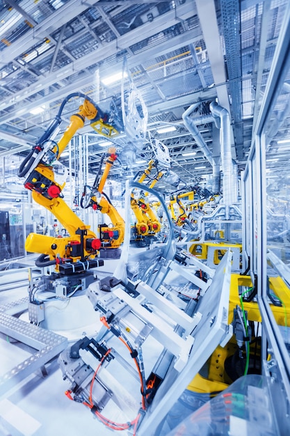 Photo robots in a car plant