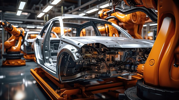 Robots in a car plant