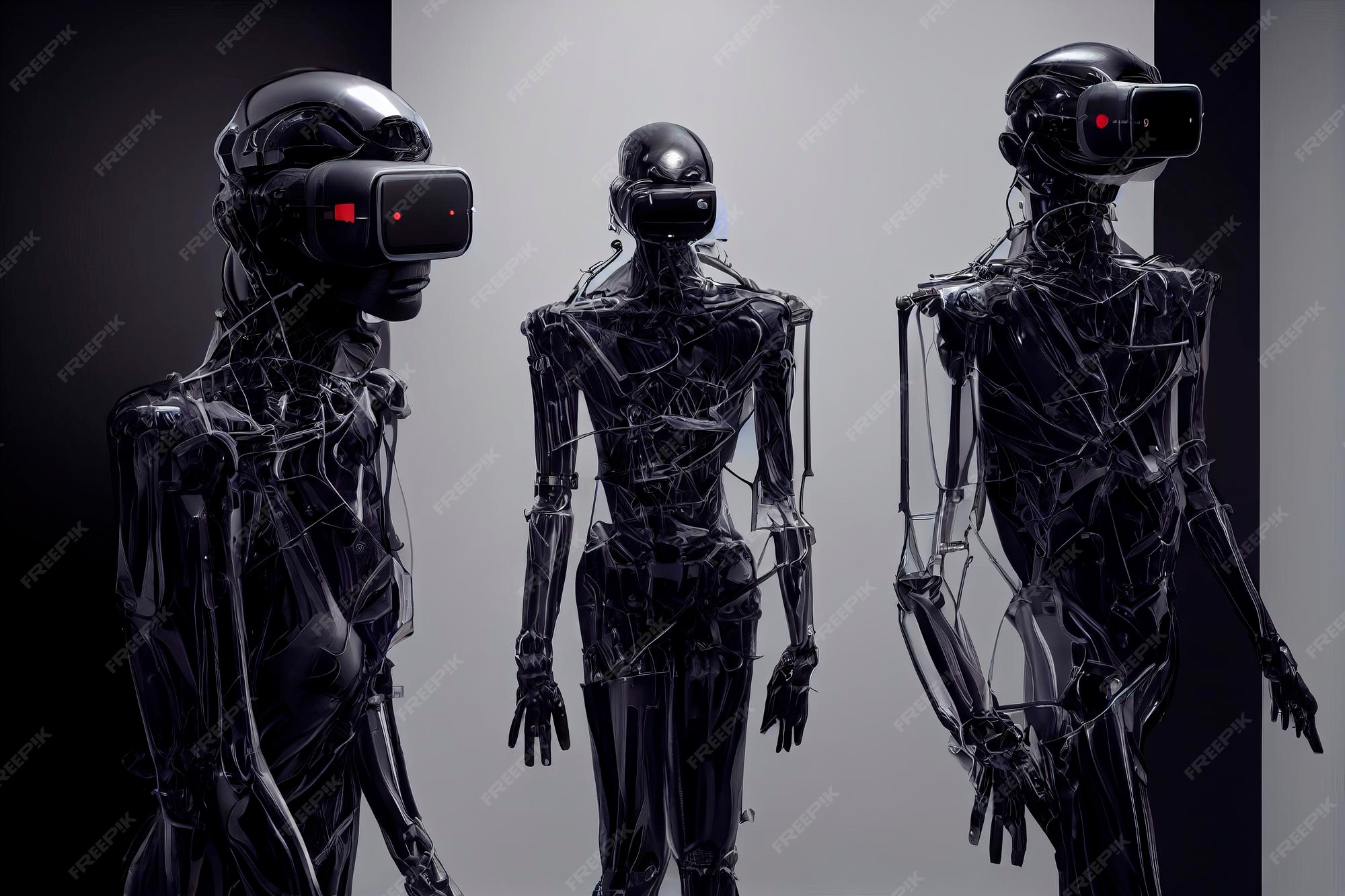 Premium AI Image Robots Futuristic interpretation Future 2025 Generation of robots Virtual reality