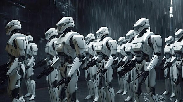 Robots in a rain storm