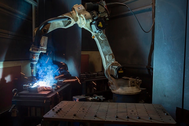 Photo robots welding in a car