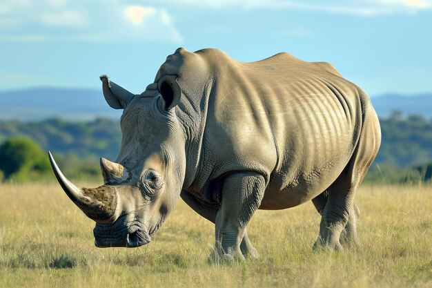 Photo robust african rhino head animal generate ai