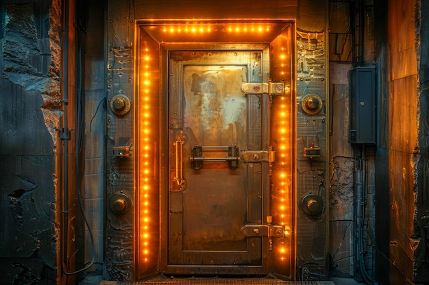 Дверь крепкого хранилища распалась с теплым светом, выходящим наружу.