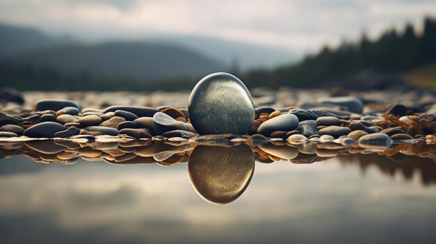 Foto una roccia su una spiaggia