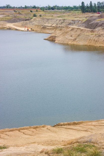 Rock Cliff of large Blue Lake 