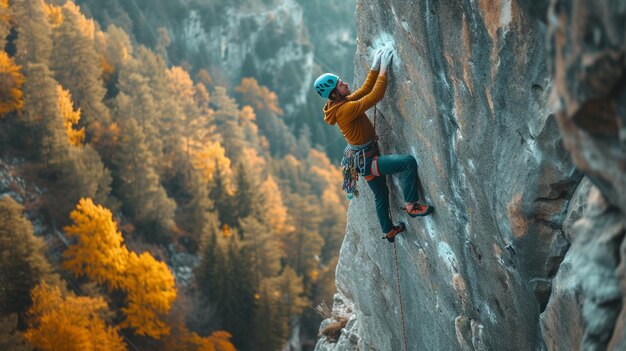 Foto arrampicarsi sulla scogliera