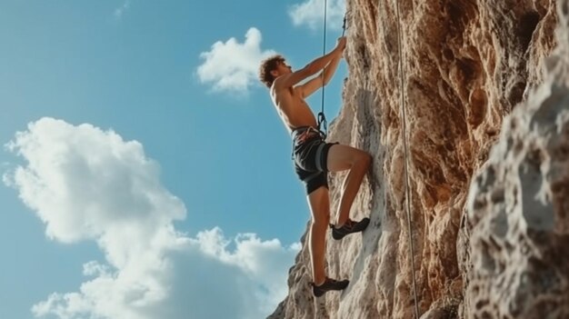 Foto arrampicarsi sulla scogliera