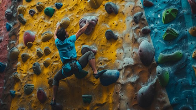 Photo rock climbing on the cliff