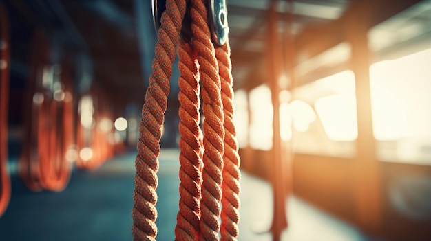 Foto corda da palestra per l'arrampicata su roccia