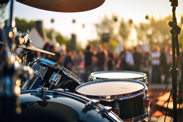 Rock concert in a large area with many visitors