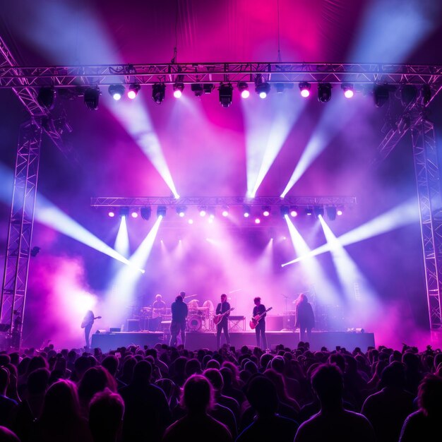 Rock concert with a large crowd