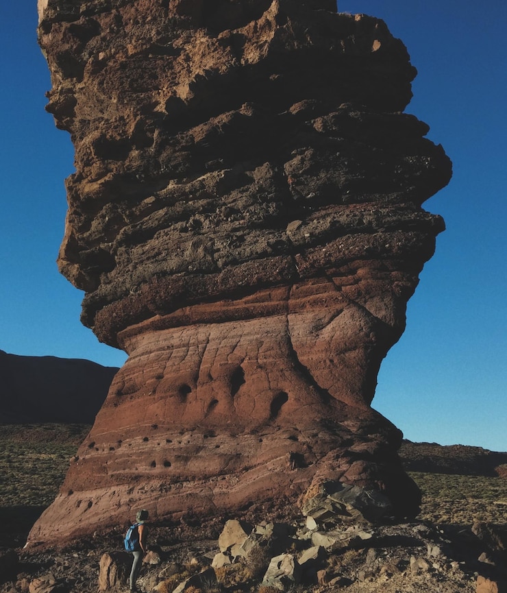 Photo rock formation against clear sky on landscape