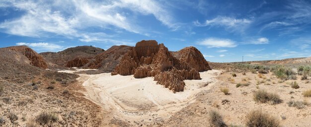 Rock formation in the desert of american nature landscape