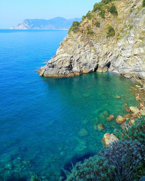 Rock formation in sea