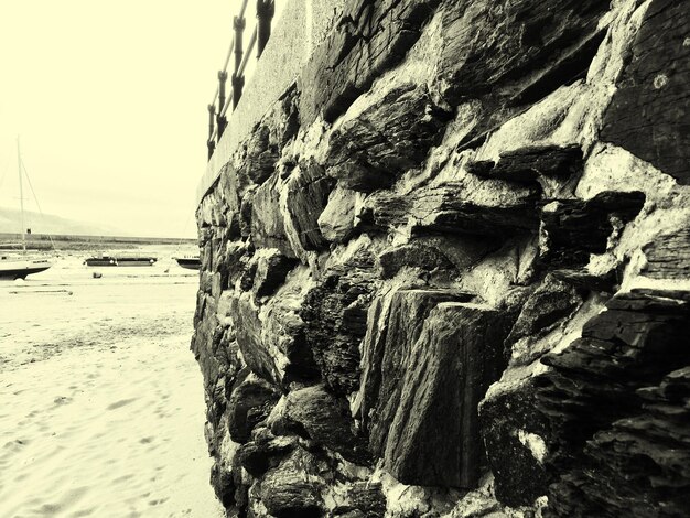 Rock formation in sea