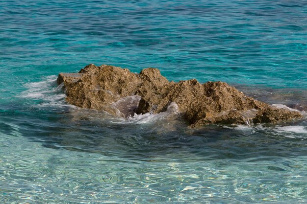 Rock formation in sea