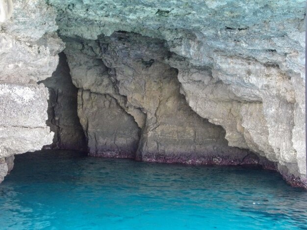 Rock formation in sea