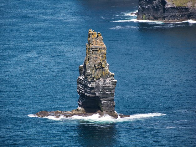 Rock formation in sea