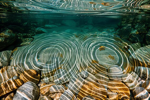 Photo rock formation in the water