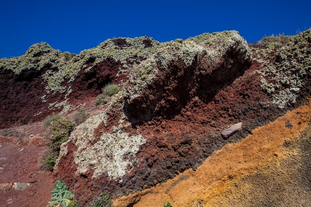 Rock formations against blue sky