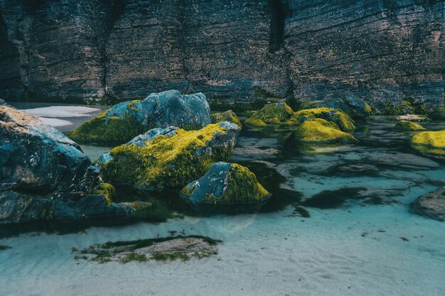 Foto formazioni rocciose sulla spiaggia