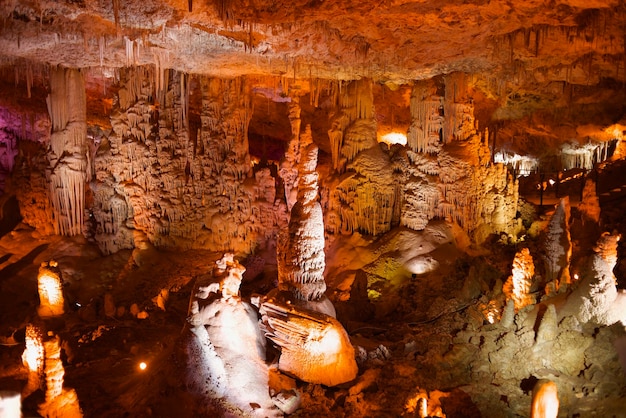 Photo rock formations in cave