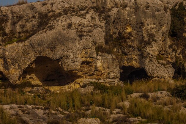 Rock formations in cave