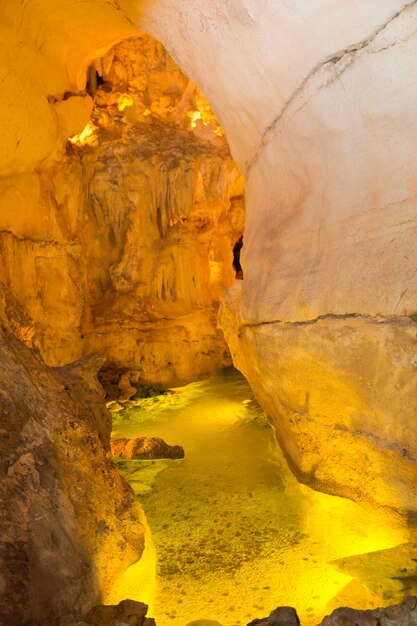 Rock formations in cave