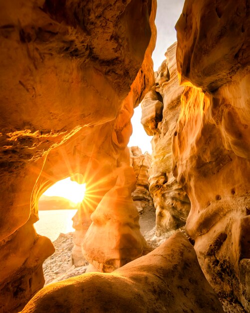 Rock formations in cave