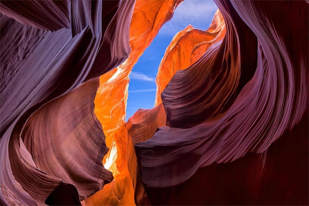 Photo rock formations inside lower antelope slot canyon