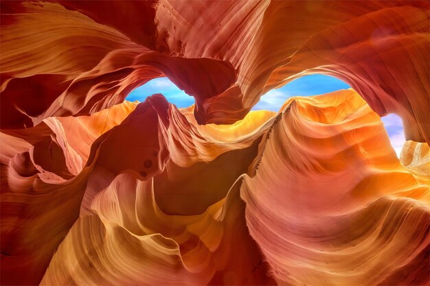 Photo rock formations inside lower antelope slot canyon