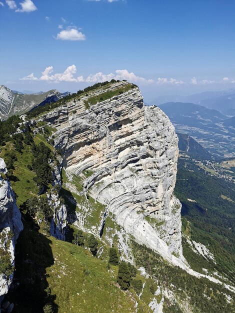 Rock formations on landscape against sky