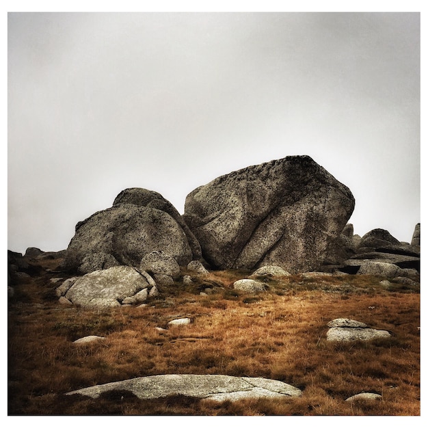 Rock formations on landscape