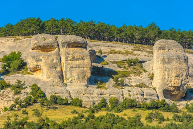 Rock formations on mountain