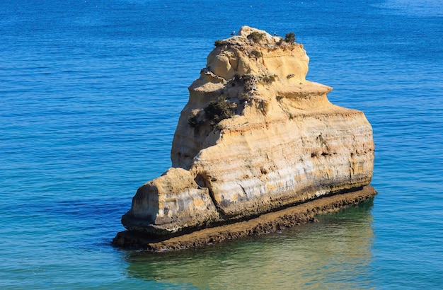 Rock formations near beach Praia dos Tres Castelos Portimao Algarve Portugal