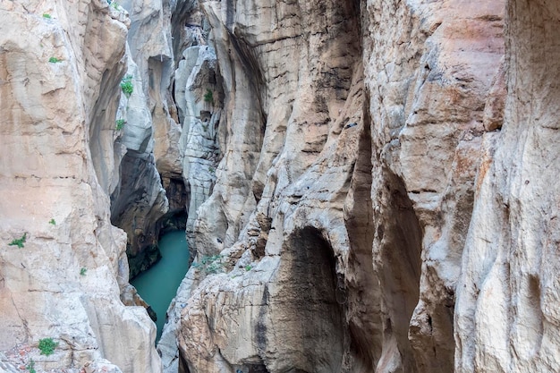 Rock formations in the river Caminito del Rey Malaga