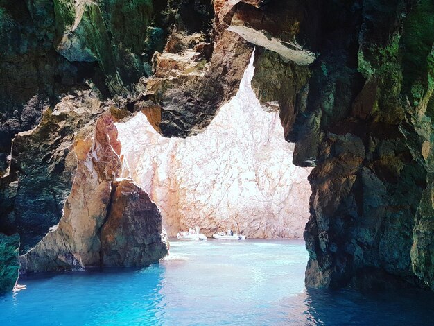 Rock formations in sea