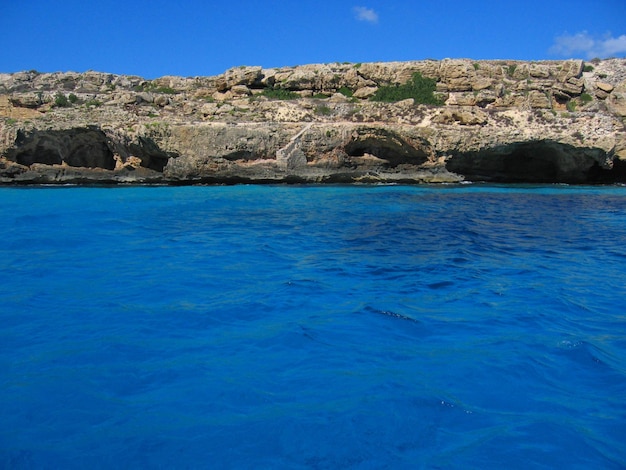 Rock formations in sea