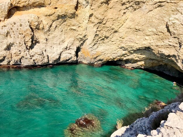 Rock formations in sea